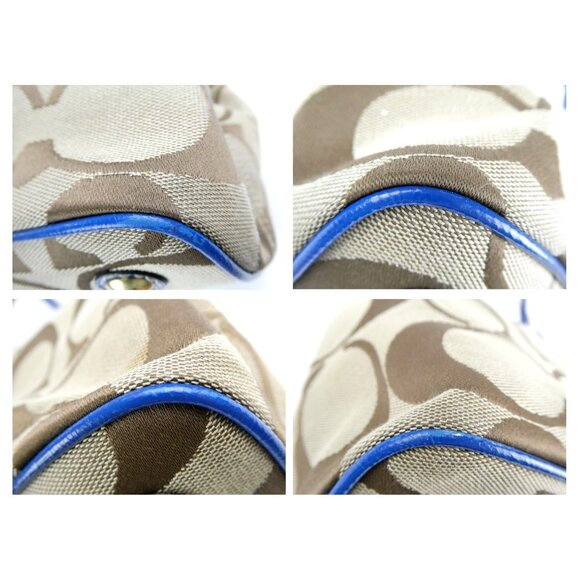 Coach Signature Khaki Blue Shoulder Bag 19190 - Picture 10 of 16